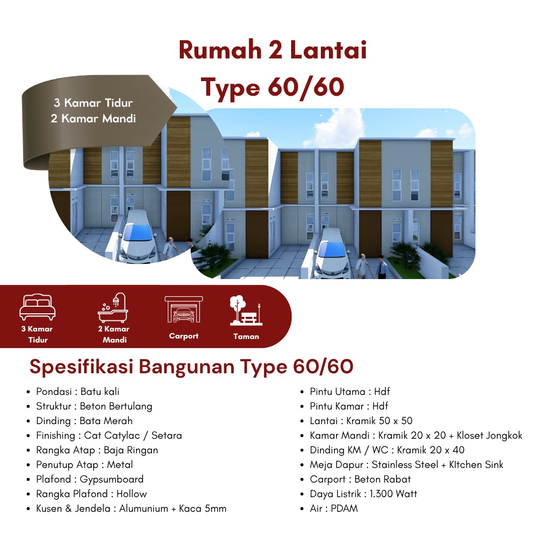 rumah 2 lantai rose sharia residence